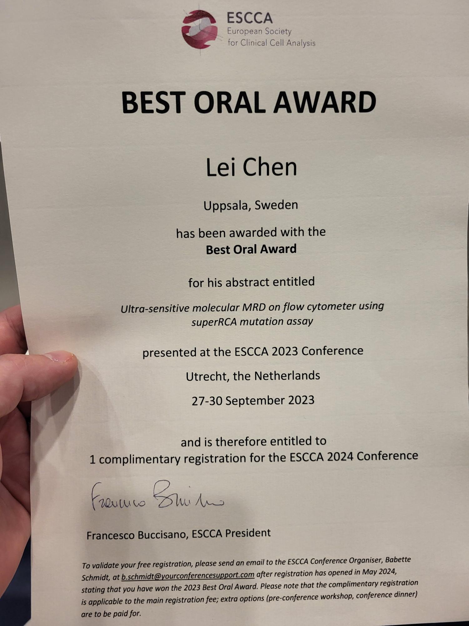 Lei Chen   Award